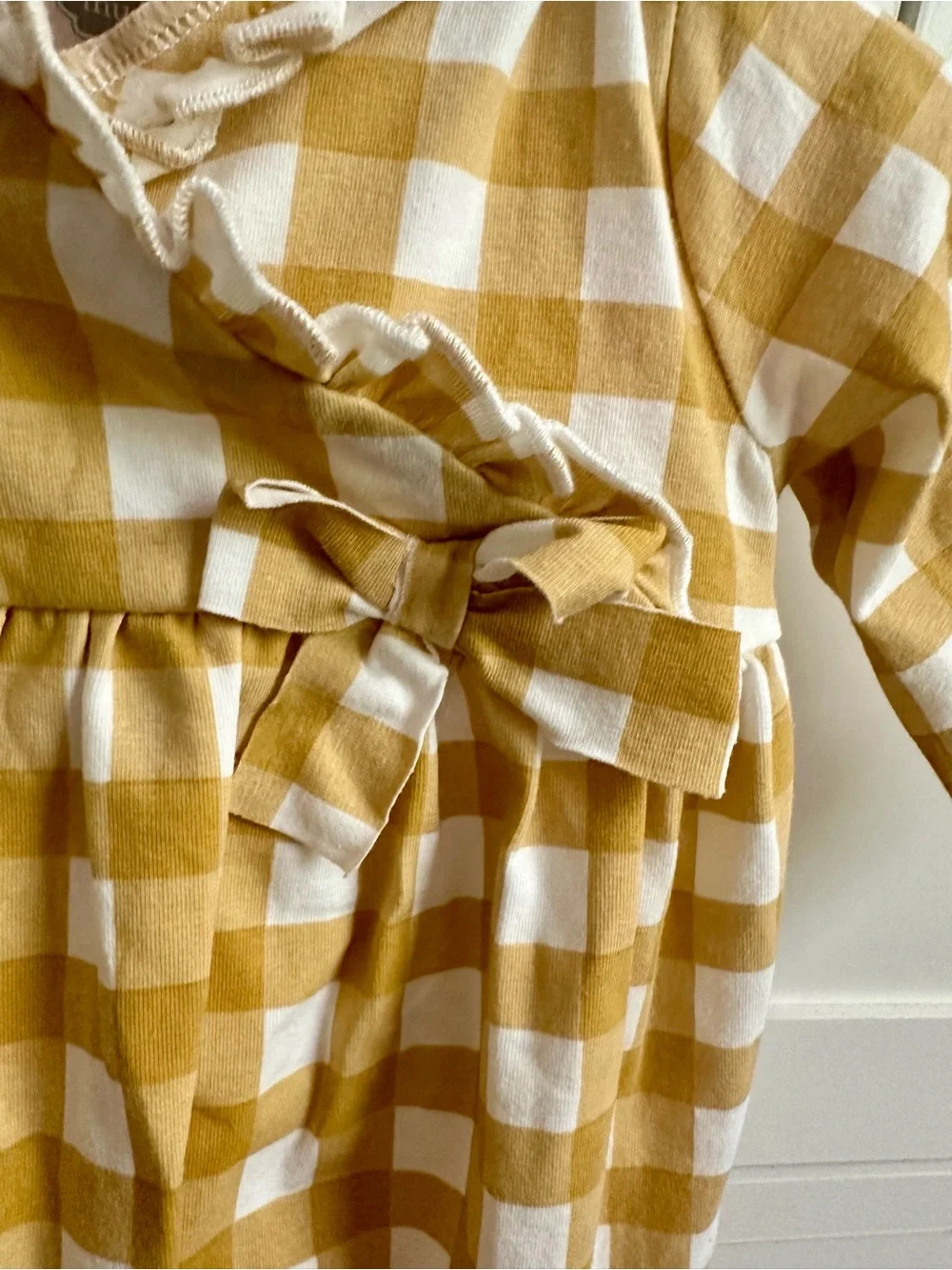 Mudpie - Adorable Mustard Checkered Take Me Home Set - BNWT! - Picture 5 of 8